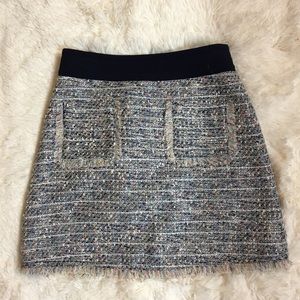 J. Crew blue tweed skirt with pockets size 2